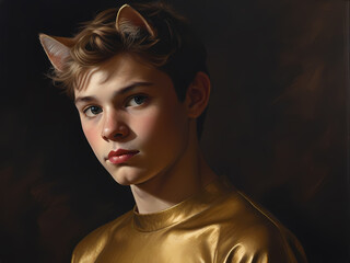 Cat Boy - obrazy, fototapety, plakaty