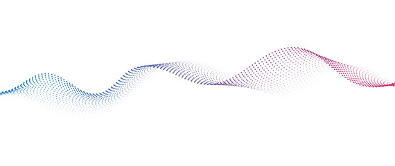 Flowing Dot Wave halftone gradient pattern on transparent background