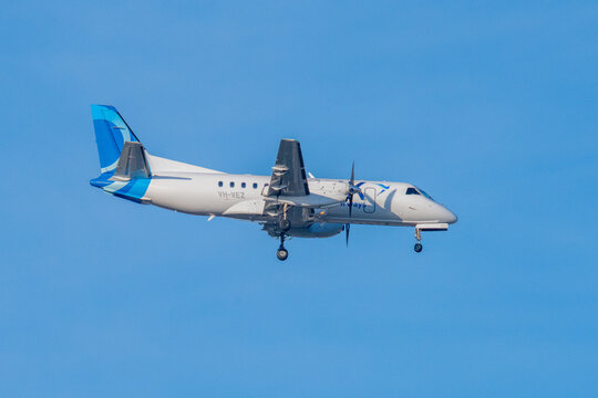 VH-VEZ Link Airways Saab 340B+ in the blue sky