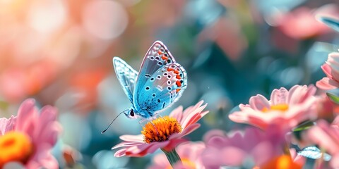 closeup of a beautiful butterfly on a flower