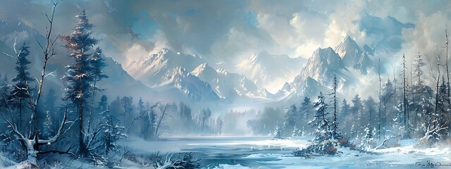  "Winter Landscape - Tranquil Snowy Scene"