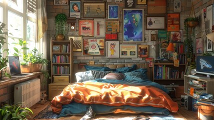 Obraz premium Authentic Teen Bedroom - Cluttered and Personalized