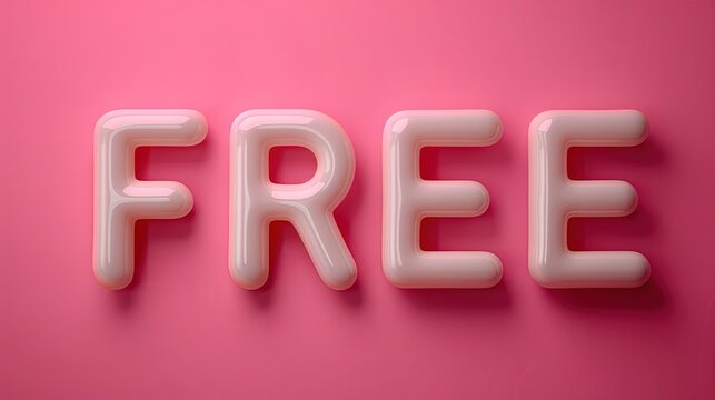 A banner with the word FREE for commercial purposes. Creative image of the offer. Generative AI