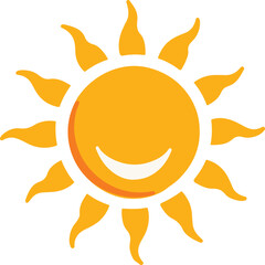 Minimal sun yellow icon isolated