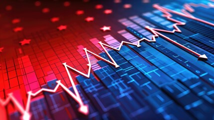 Financial graphs plummeting amid economic uncertainty