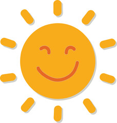 Minimal sun yellow icon isolated