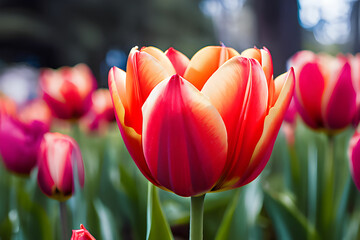 tulip in the garden. Generative AI