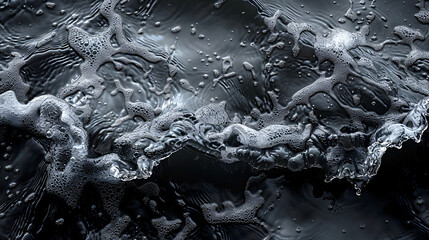 water drops on the window,
Black transparent clear calm water surface texture  - obrazy, fototapety, plakaty