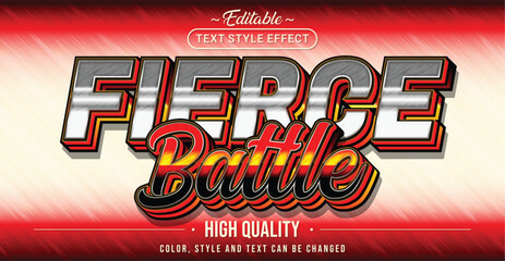 Editable text style effect - Fierce Battle text style theme.