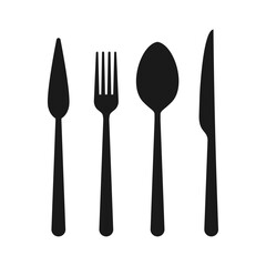 Spoon, fork, knife. Cooking logo template