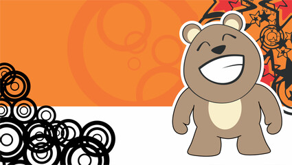 chibbi teddy bear character cartoon background in vector format