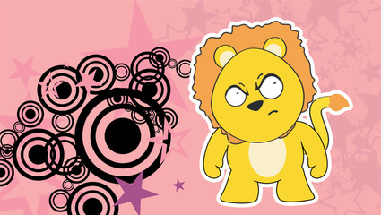 chibbi lion character cartoon background in vector format