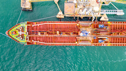 Oil tanker ship. Red Oil Tanker runing in the ocean sea. petroleum ship transportation import export fuel energy across red ocean sea. Vessel transport Gas to customs.