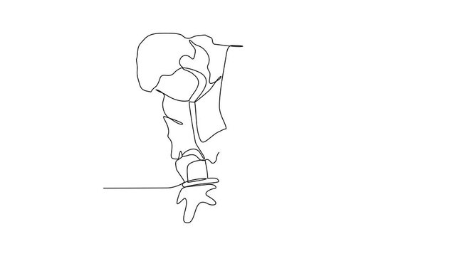Animated self drawing of blacksmith working activity video illustration. Blacksmith working activity design in simple linear style. blacksmith design concept vide illustration, suitable for asset.