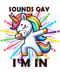 Sounds Gay I'm In LGBT Unicorn PNG