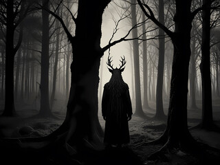 Mythological Figure standing in the Woods