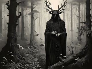 Mythological Figure standing in the Woods
