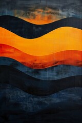sunset red orange sky wave ripple abstract design blue yellow spiraling upward early soft sanded coastlines eaves rusted panels sirens