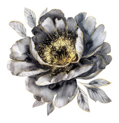 PNG Peony painting accessories accessory - obrazy, fototapety, plakaty