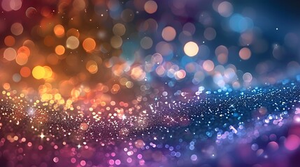 Beautiful glitter background, glowing light effects, bokeh effect, blurred background, soft tones, and a sense of dreaminess.