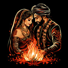 indian wedding symbol groom and bride sindoor function
