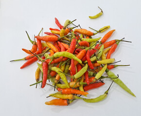 hot chili paper, fresh chili white background	
