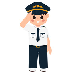 Pilot Boy Character Illustration