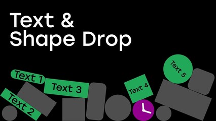 Text and Shape Drop Reveal with Icons - obrazy, fototapety, plakaty