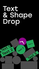 Vertical Text and Shape Drop Reveal with Icons - obrazy, fototapety, plakaty