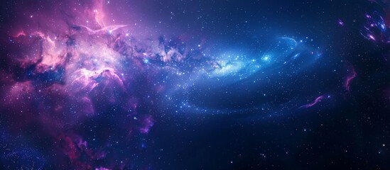 A beautiful galaxy filled with shimmering stars and colorful nebulas in the infinite universe - obrazy, fototapety, plakaty