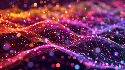 Abstract digital background, data transfer in cyberspace, futuristic technology concept.