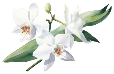 Fototapeta na wymiar PNG White orchid flower nature plant lily