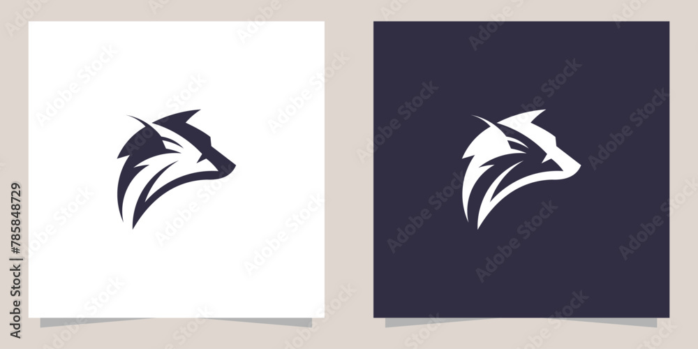 Wall mural wolf with bird logo design