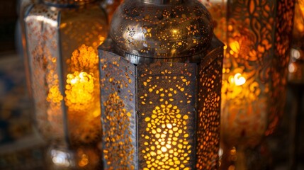 Glowing in shades of amber and gold these mesmerizing Moroccan lanterns bring an air of mystery and allure to your event. Let their . .