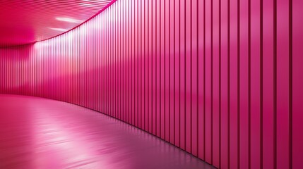 Sleek wood paneling in neon pink, minimalist design, vibrant, direct perspective - obrazy, fototapety, plakaty