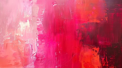 Bold abstract strokes in passionate reds, softened by gentle pink hues, capturing the spectrum of love. 
