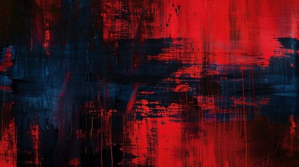 Streaks of blood-red and midnight blue in an abstract design, evoking a sense of foreboding. 