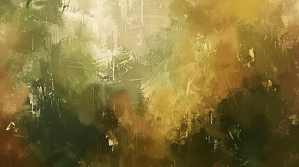Soft, abstract brushstrokes blending earthy browns and greens, evoking the essence of autumn. 