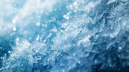 Abstract icy textures and sparkling frost, symbolizing the freshness and crispness of a new start.