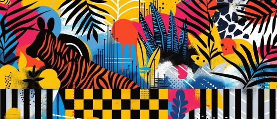 Safari print fusion, bold geometric wildness
