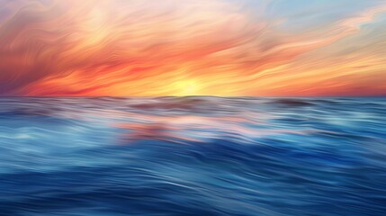 Abstract sea and sunset blend, symbolizing the journey of love, with its highs and lows. 