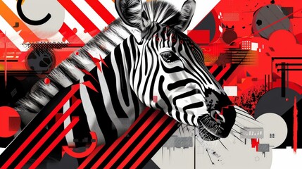 Fototapeta na wymiar Safari abstract, bold geometric animal mix