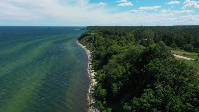 Beautiful Landscape Cliff Mechelinki Piekny Krajobraz Klif Aerial View Poland