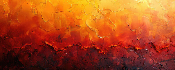 Abstract red and orange oil painting, depicting the fire of hell. Created with Ai