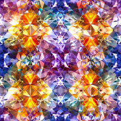 Kaleidoscopic Diamond Mosaic, Vibrant Spectrum, Geometric Abstract Design
