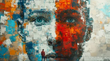 Fotobehang Human vs AI: Debating the Emotional Depth of AI-Created Art © Exnoi