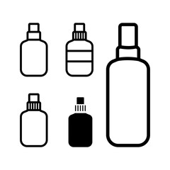 Bottle cosmetic icon set