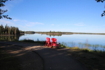 Fototapeta premium The Lookout Over The Lake, Elk Island National Park, Alberta