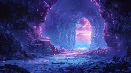 Title: Mystical Cave of Ancient Prophecies - Illustration - obrazy, fototapety, plakaty