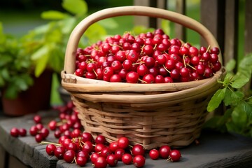 Fresh Cranberry fruit in a basket